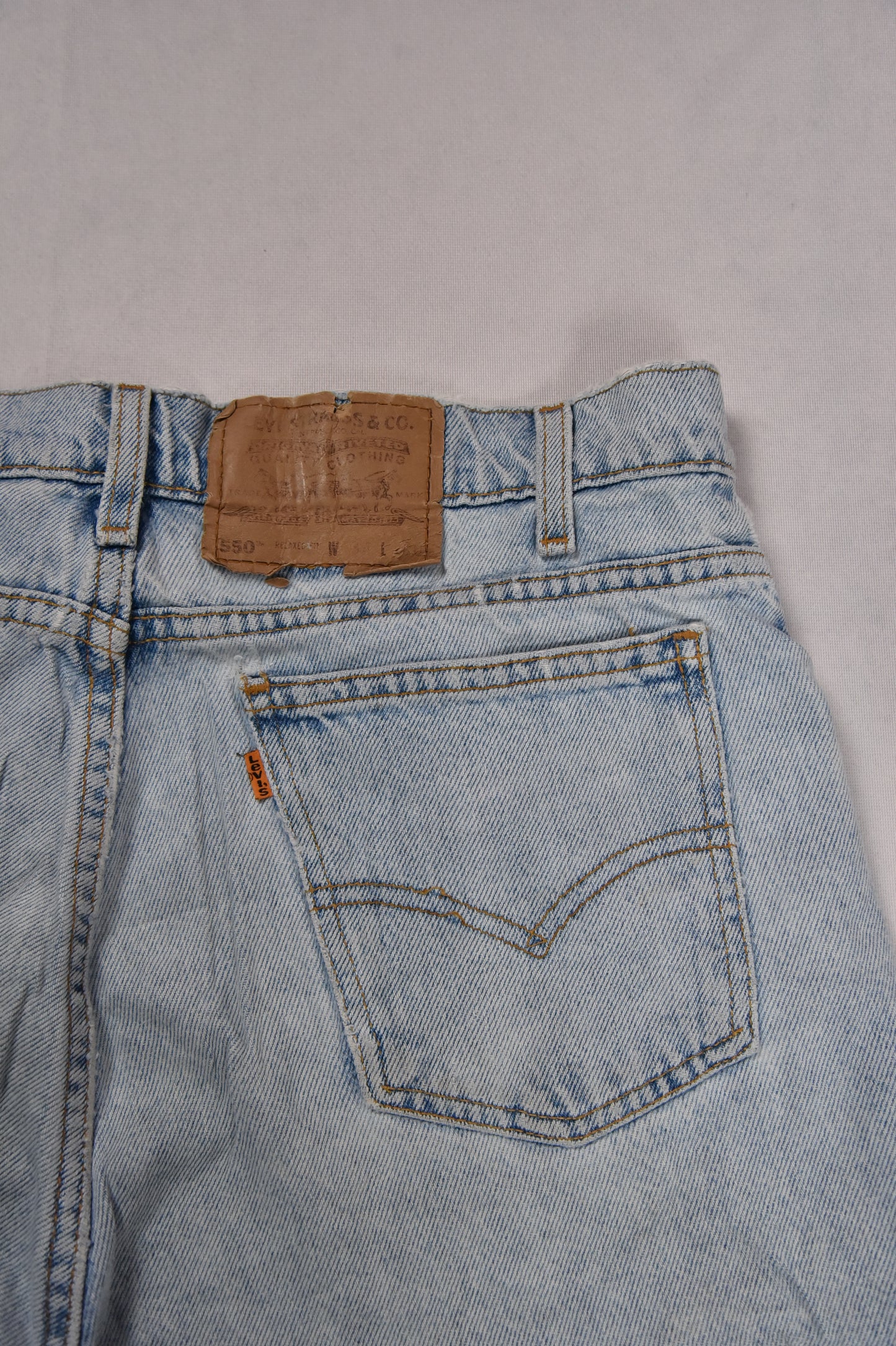 Levi's 550 Orange Tab Cropped Jeans Made in USA Vintage / 34