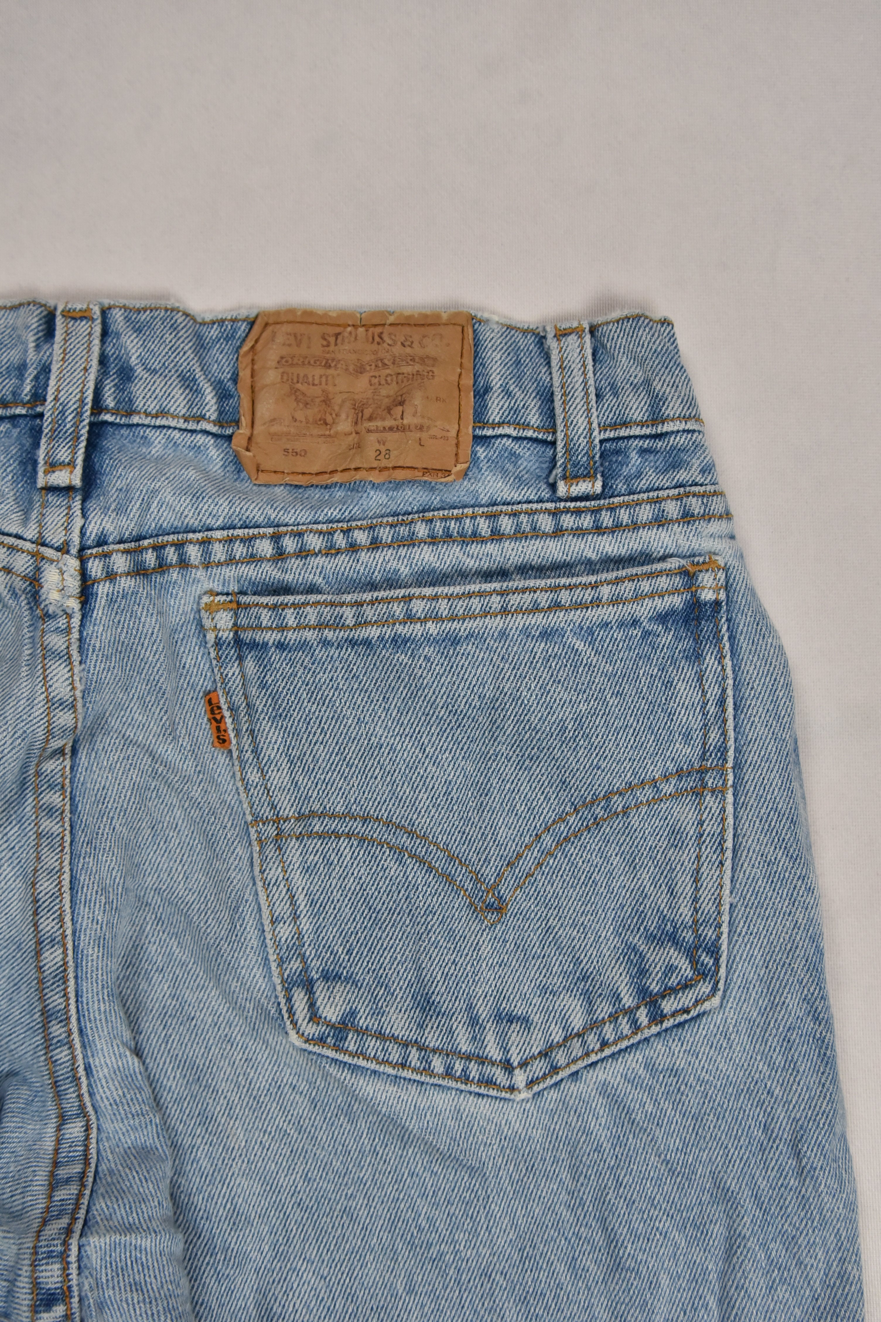 Levi's 550 Orange Tab kurze Jeans Made in USA Vintage / 28