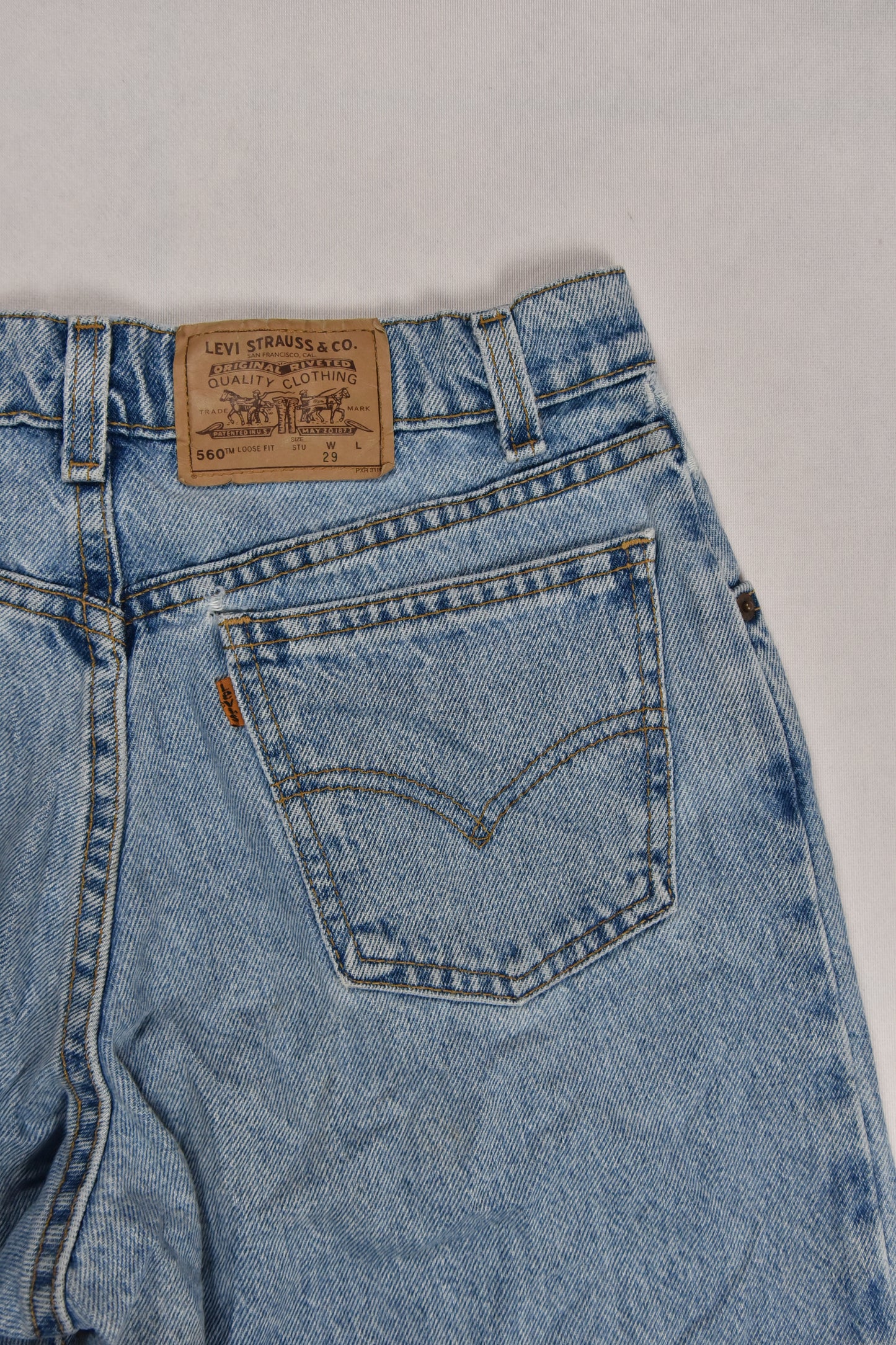 Levi's 560 Orange Tab Cropped Jeans Made in USA Vintage / 29