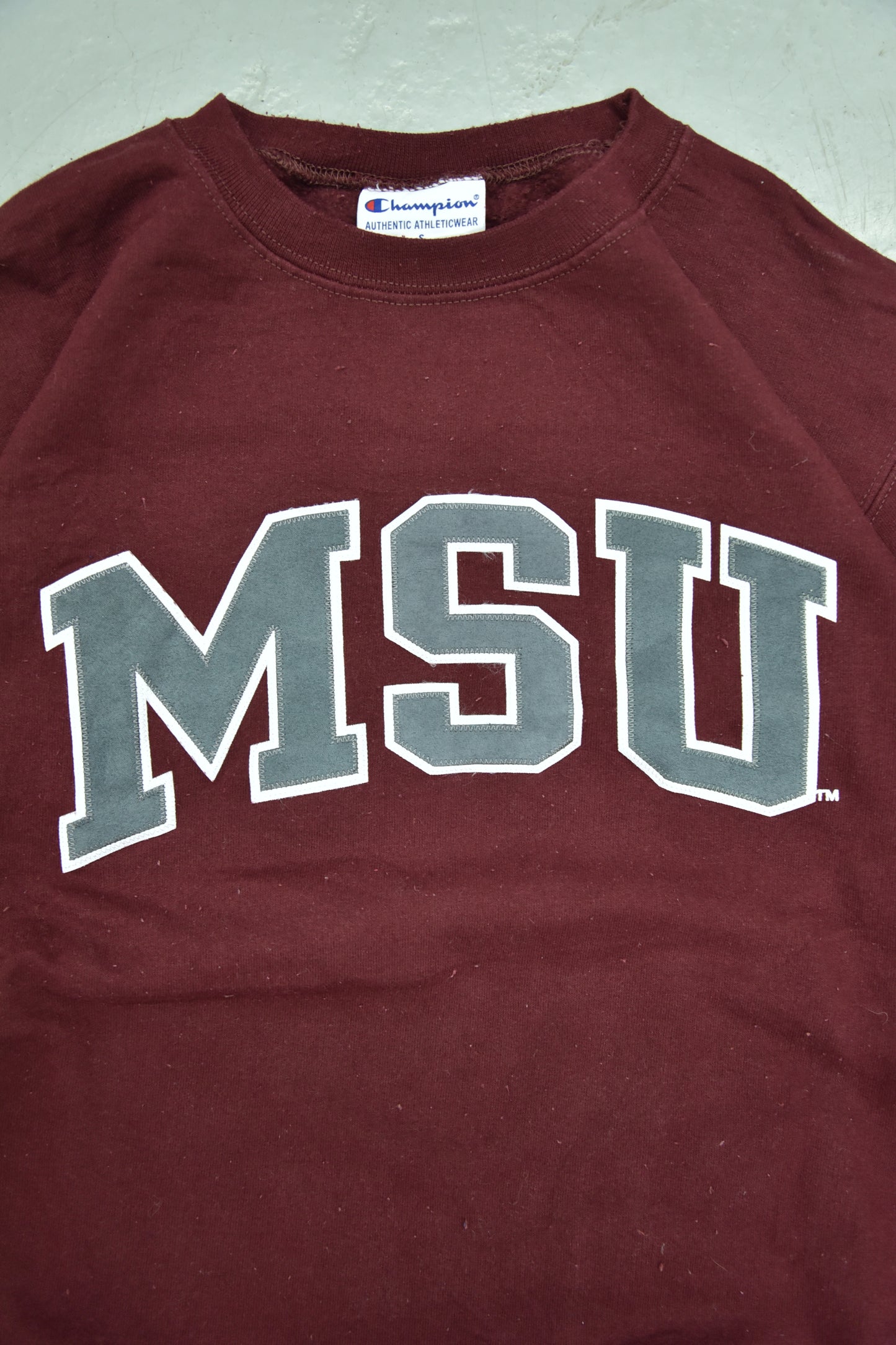 Vintage Champion MSU Bordeaux Sweatshirt / S