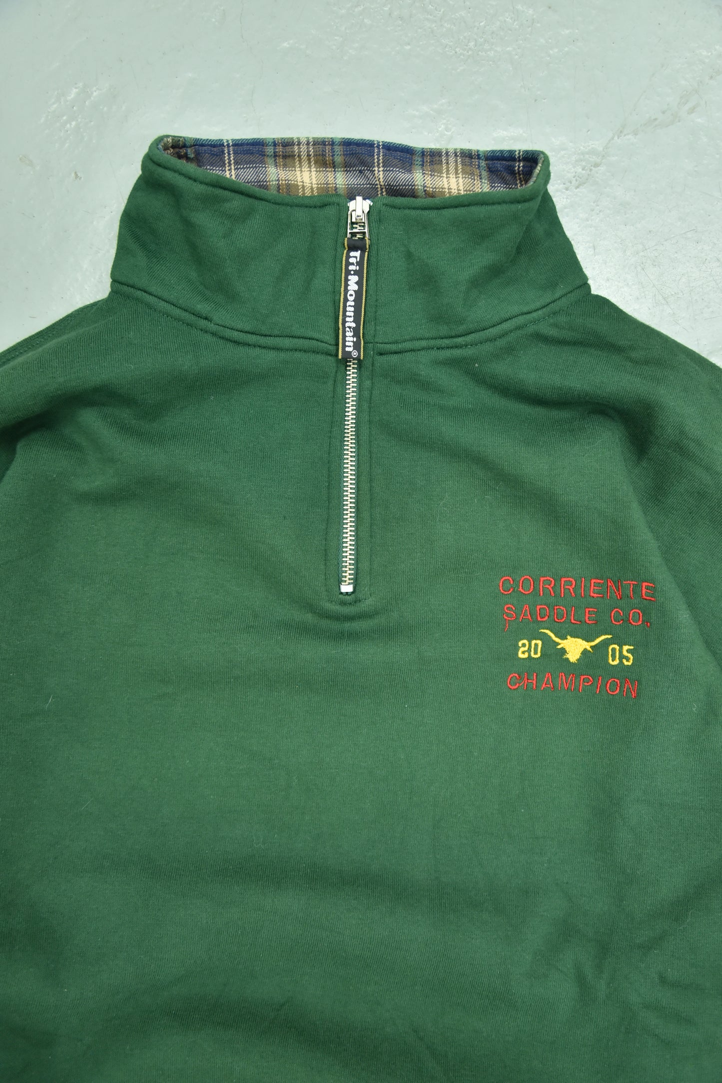 Vintage CORRIENTE Green 3/4 Zip Pullover / XL