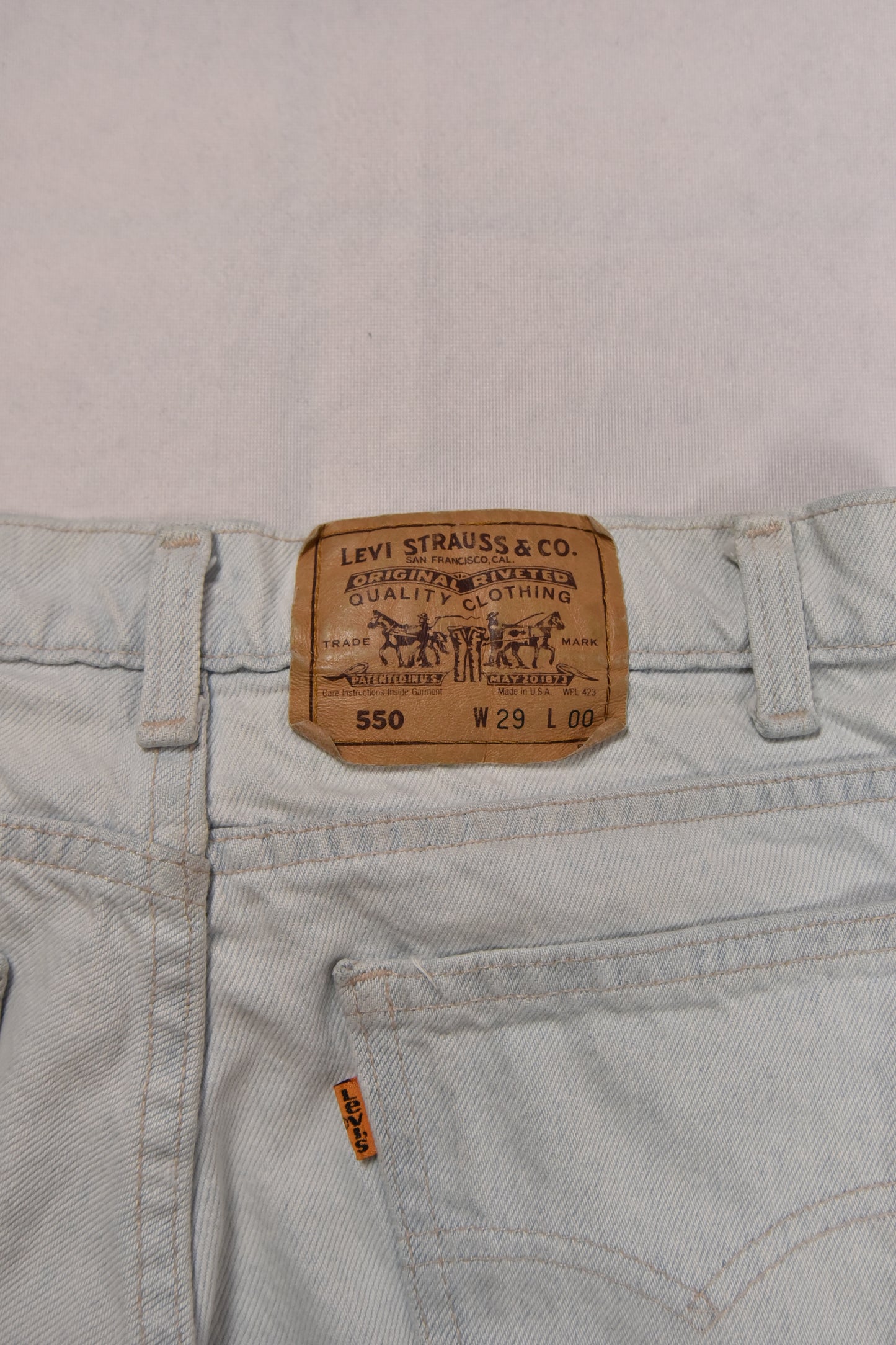 Levi's 550 Orange Tab Cropped Jeans Made in USA Vintage / 29